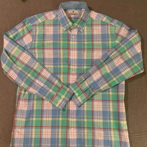 Southern Pines Button Down Shirt Mens Large Plaid Long Sleeve Colorful Cotton